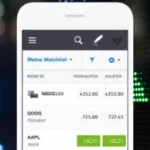 Smartphone mit Etoro Trading App